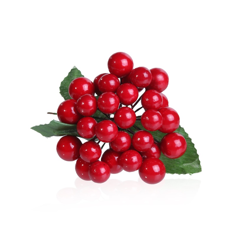Matte Mini Berry Bunch Assorted COLOR GOLD/RED 10Cm 1Pc