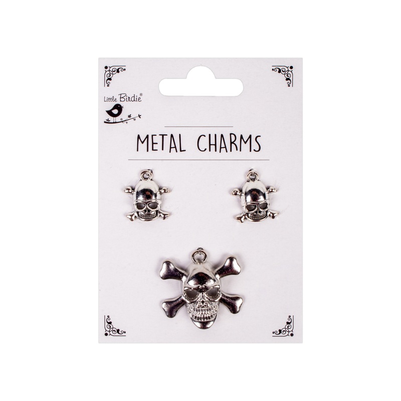 Metal Charms Skulls Big 3Pcs