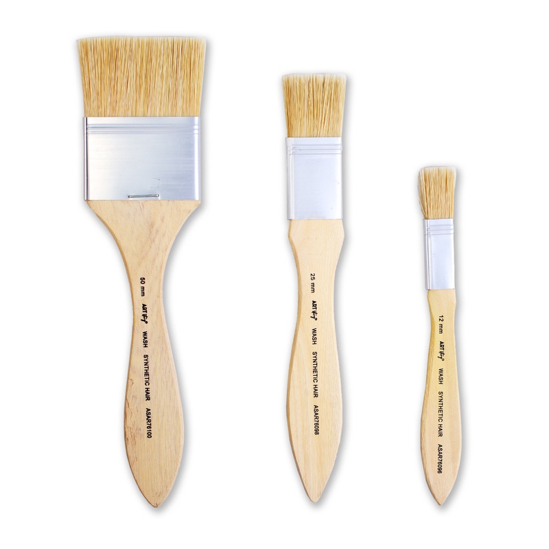 Wash Brush White Bristle Size 12mm 24mm 50mm Set Of 3pc