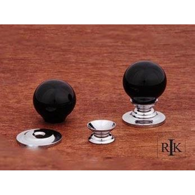 Black Porcelain Chrome Knob 1 (25mm) – Chrome