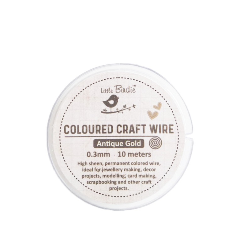 Colored Craft Wire 0.3 Mm Antique Gold 10Mtrs 1Pc Roll Ib