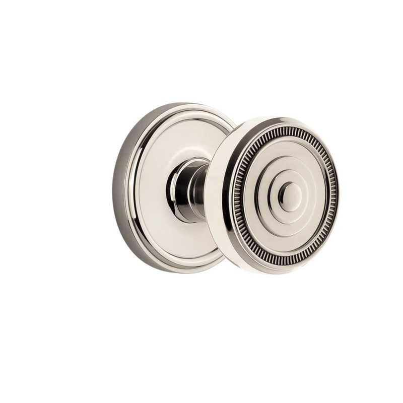 Georgetown Rosette with Soleil Knob in Polished Nickel