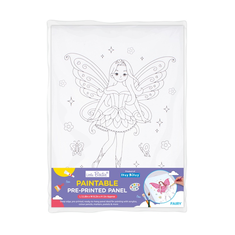 Paintable Pre-Printed Panel Fairy Approx L12 XW8.5 X H1inch 1pc