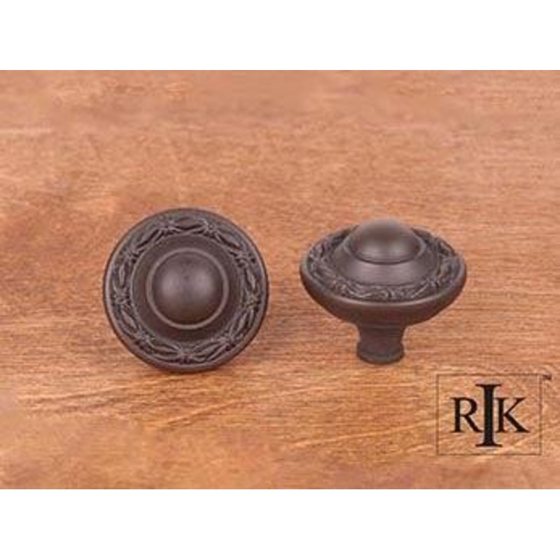 Small Deco-Leaf Edge Knob 1 1/4 (32mm) – Oil Rubbed Bronze