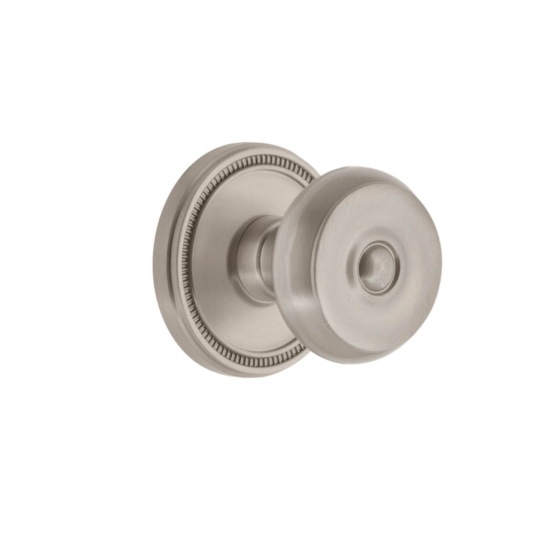 Soleil Rosette with Bouton Knob in Satin Nickel