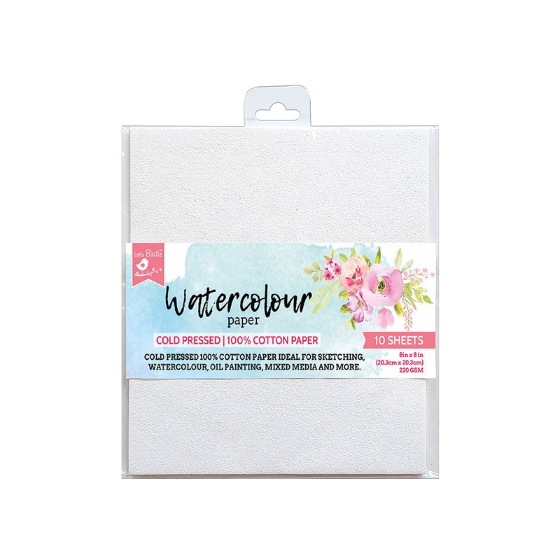 Watercolour Paper 8X8Inch 220Gsm 10Sheets Pb Lb