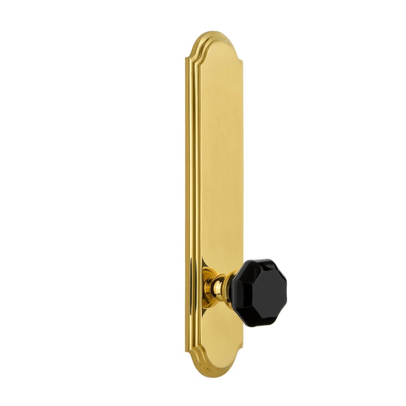 Arc Tall Plate with Lyon Knob in Lifetime Brass