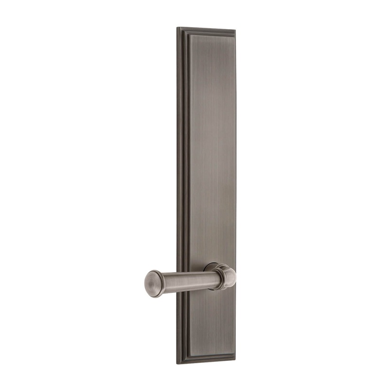 Carr Tall Plate with Georgetown Lever in Antique Pewter