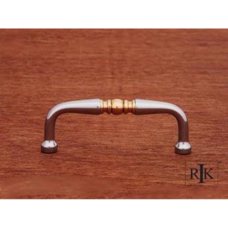 Decorative Curved Pull 3 – Chrome & Brass