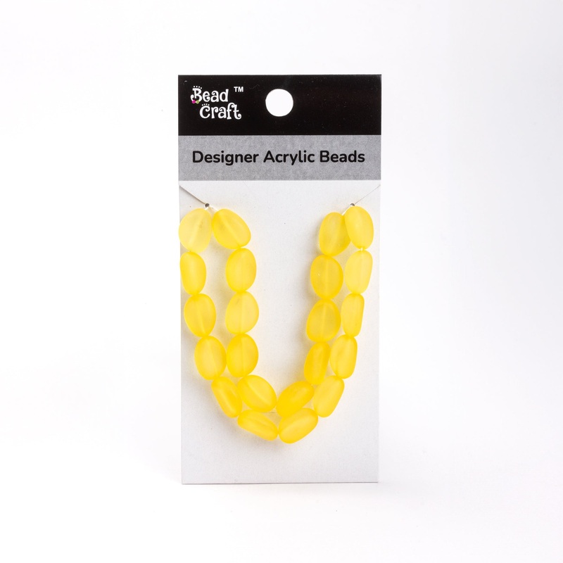 Designer Acrylic Beads Lemon Yellow Approx 25gm 1 String