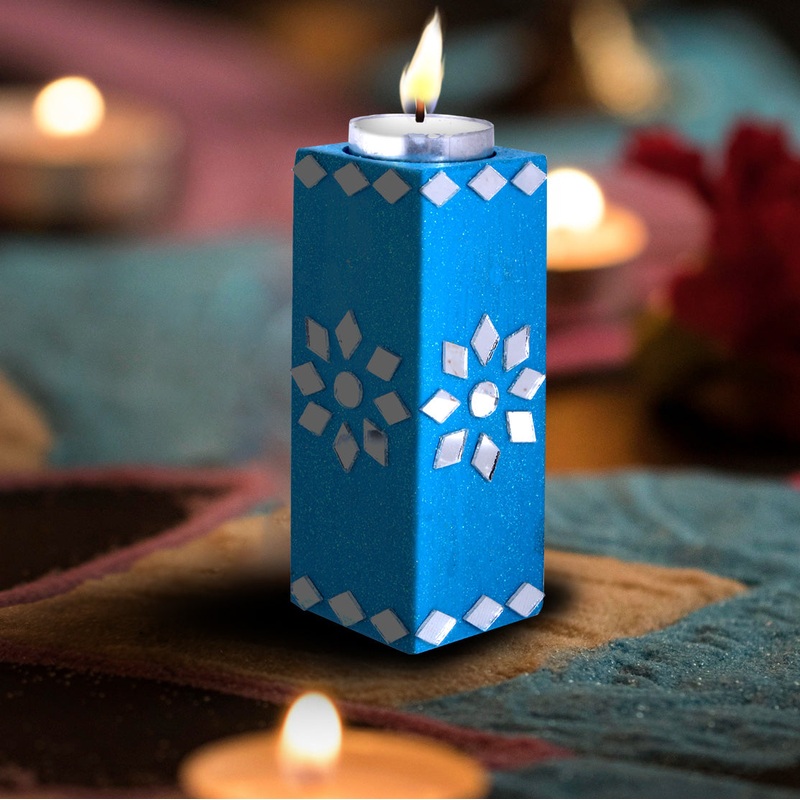 Mirror Art Tealight Holder Florista 5inch 1pc ( Candle Included 1pc)