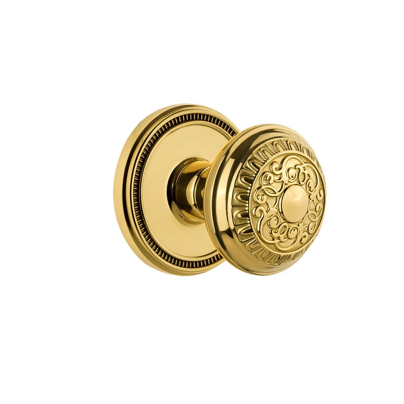 Soleil Rosette with Windsor Knob in Lifetime Brass