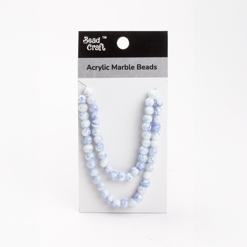 Acrylic Marble Beads Azure Fusion 1 String