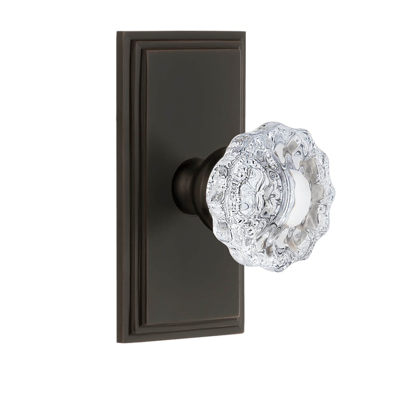 Carr Short Plate with Versailles Crystal Knob in Timeles Bronze