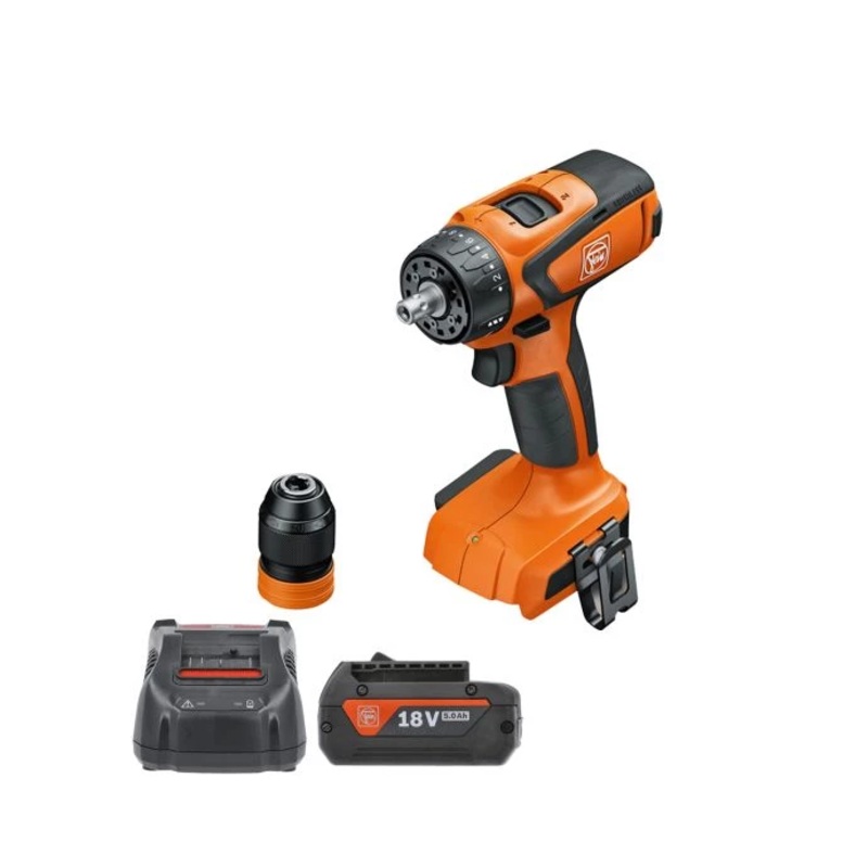 Fein ASCM 18 QSW 18V AS AMPShare 4 Speed Cordless Drill Driver With 1 x 5Ah Battery & Charger