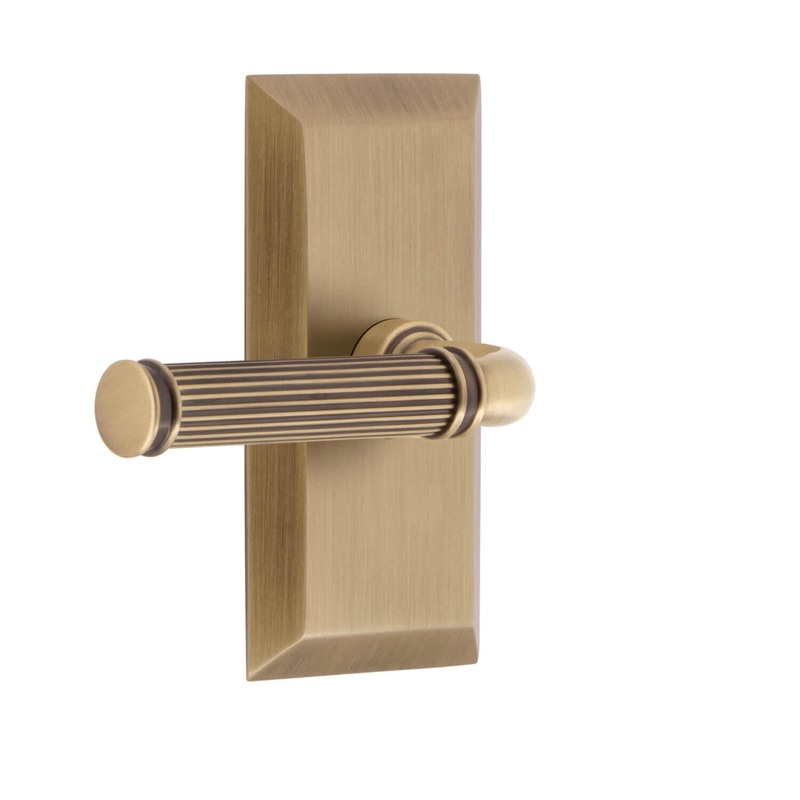 Fifth Avenue Short Plate with Soleil Lever in Vintage Brass