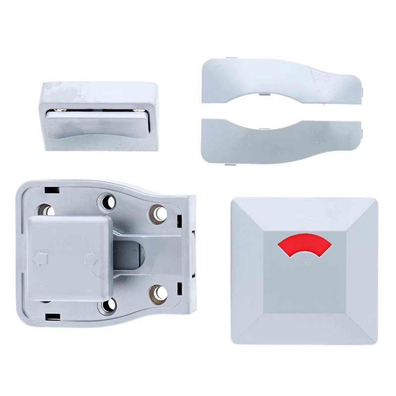 Lenlok MODA Easy Glide Slide, Surface Mounted Indicator Bolt,  with Emergency Slot, Satin Chrome