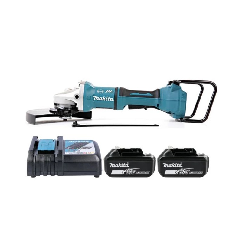 Makita Angle Grinder DGA900Z 18V/36V LXT Cordless 230mm Brushless Paddle Switch With 2 x 6.0Ah Batteries & Charger