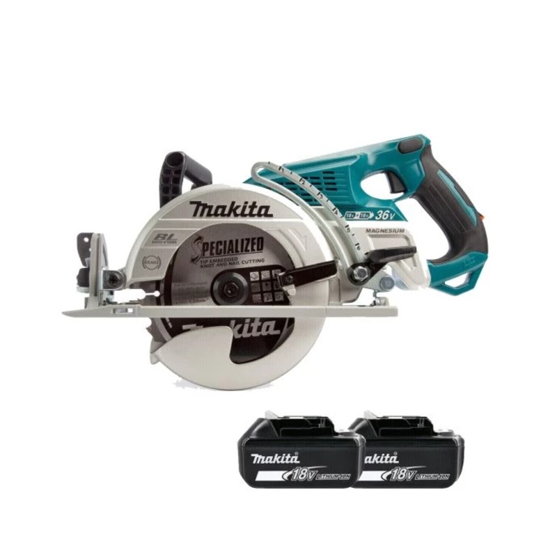 Makita Circular Saw DRS780Z 18V/36V LXT 185mm Cordless Brushless Robust Wood Cutting Saw With 2 x 3.0Ah Batteries