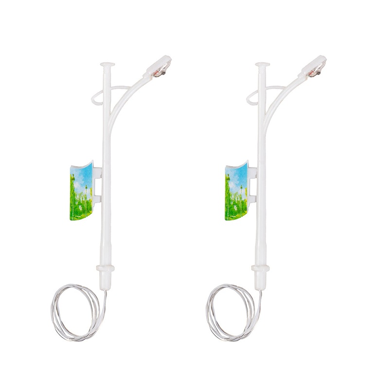 Miniature LED Street Light with Display Board Single Side 6V H65mm 2pc