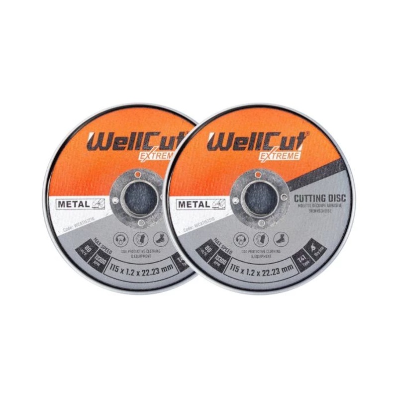 WellCut Metal Cutting Discs 115mm x 22.23mm 20pcs Angle Grinder Cutting Wheel for Metal Stainless Steel Aluminium