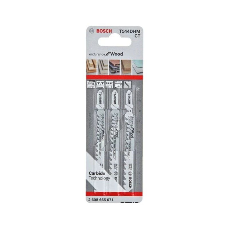 Bosch 2608665071 T144DHM Jigsaw Blades for Wood Pack Of 3