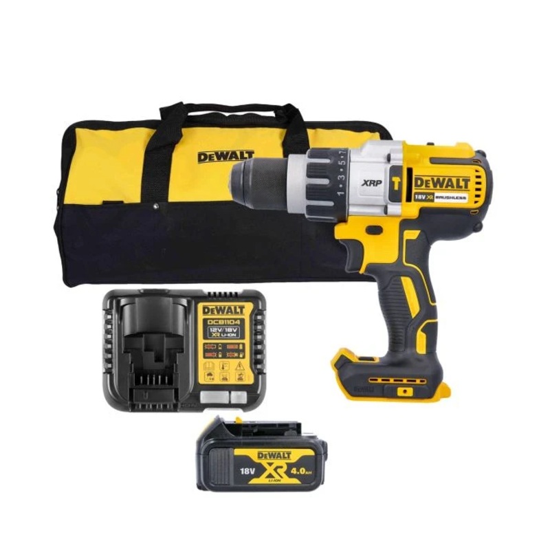 DeWalt DCD996N 18V Cordless XRP 3 Speed Brushless Hammer Combi Drill With 1 x 4Ah Battery, Charger & Bag