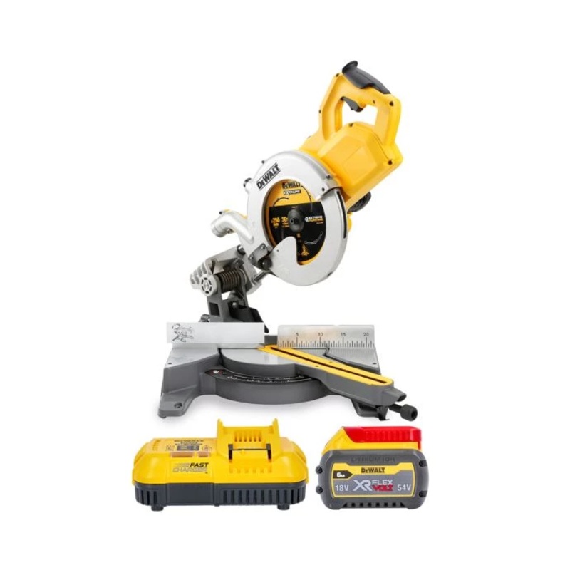 DeWalt DCS778 54V XR 250mm Flexvolt Mitre Saw With 1 x 6.0Ah Battery & Charger
