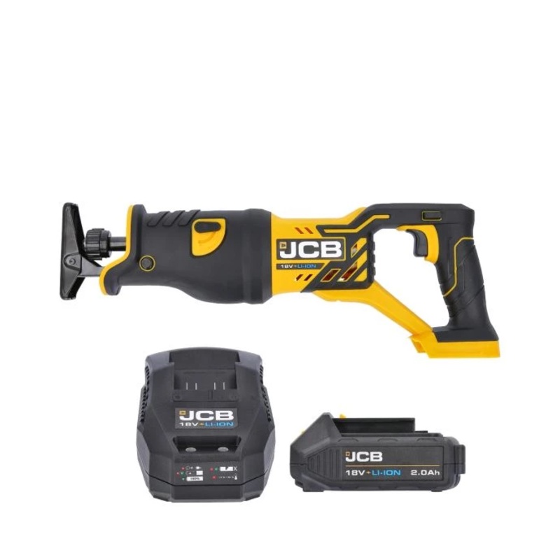 JCB 21-18RS-B 18V Cordless Reciprocating Saw With 1 x 2.0Ah Battery & Charger