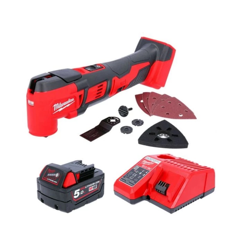 Milwaukee M18BMT M18 18V Compact Oscillating Multi Tool With 1 x 5.0Ah Battery & M12-18C Charger