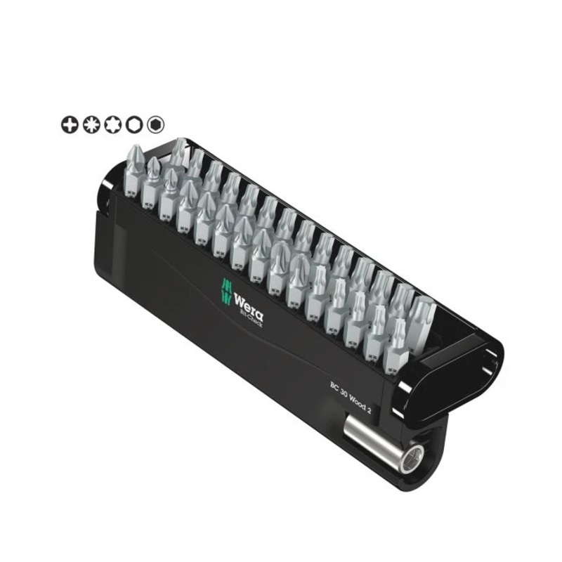 Wera WER057432 30 Piece Wood Screwdriver Bit Set – 05057432001