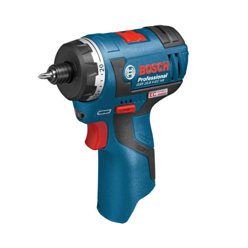 Bosch GSR 10.8 V-EC HX Cordless Drill Driver with FlexiClick System Bare Unit in carton