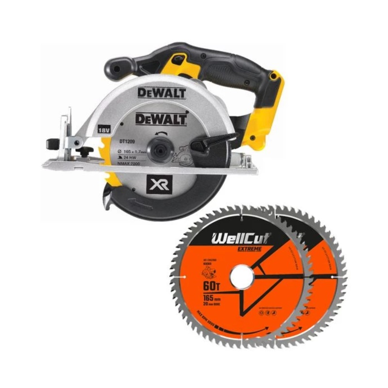 DeWalt DCS391 18V XR li-ion 165mm Circular Saw With 2 Extra 60 Teeth Wood Blade