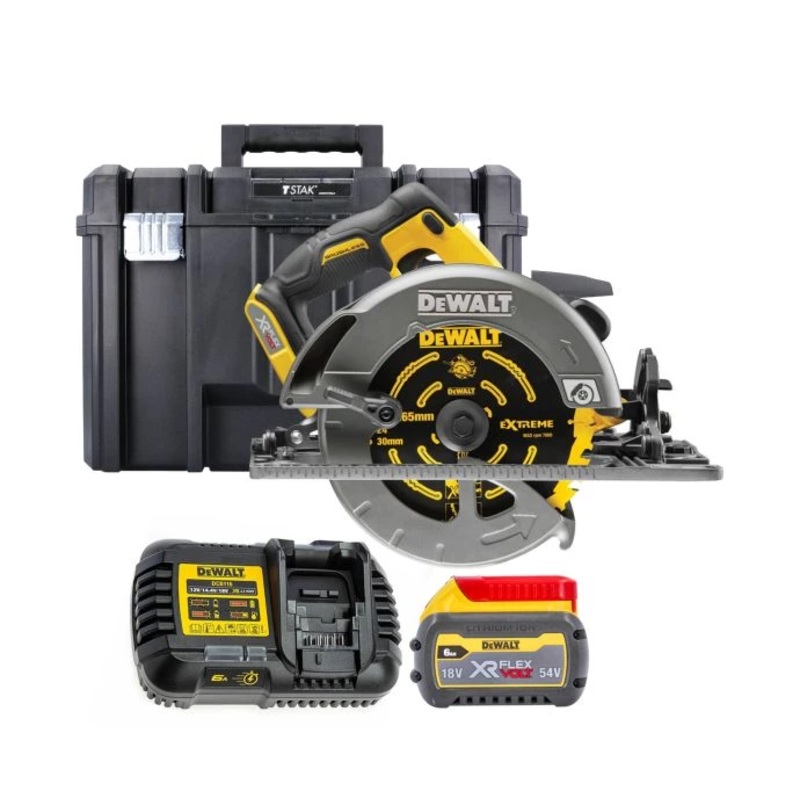 DeWalt DCS576 54V XR Brushless Flexvolt 190mm Circular Saw With 1 x 6.0Ah Battery, Charger & Case