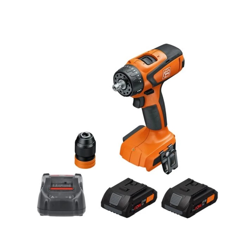 Fein ASCM 18 QSW 18V AS AMPShare 4 Speed Cordless Drill Driver With 2 x 4Ah Batteries & Charger