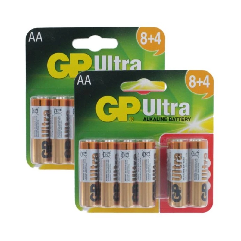 GP AA Plus Ultra Alkaline 1.5V Long Lasting Batteries Pack of 24 for LR6, MN1500, MIGNON