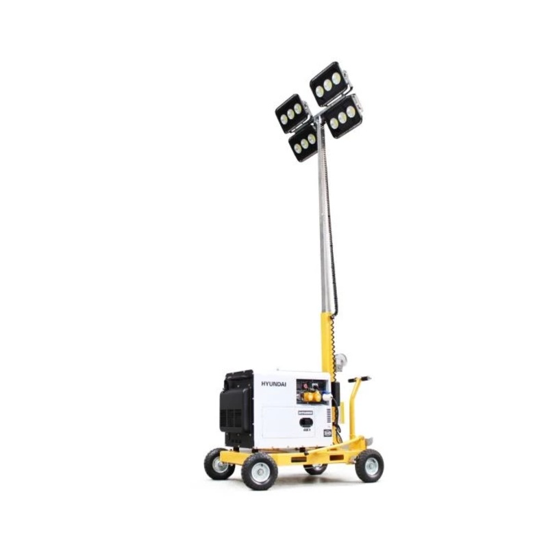 Hyundai DHY6000SE 5.2kW / 6.5kVA* Diesel Generator, 3000rpm, 230v with Mobile Lighting Tower
