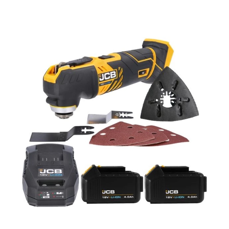 JCB 21-18MT-B 18V Li-Ion Oscillating Multi-Tool With 2 x 4.0Ah Batteries & Charger