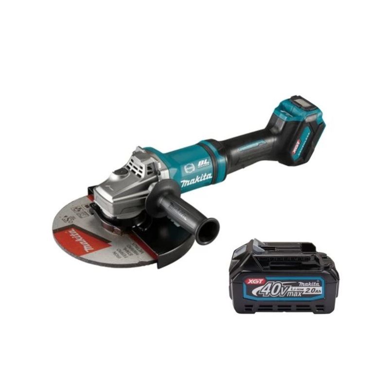 Makita Angle Grinder GA038GZ07 40V Max XGT Cordless 230 mm Brushless Paddle Switch With 1 x 2.0Ah Battery
