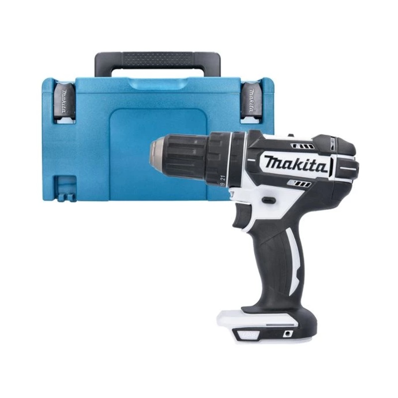 Makita DHP482 18V LXT Li-ion 2-Speed White Combi Drill With 821551-8 Type 3 Case