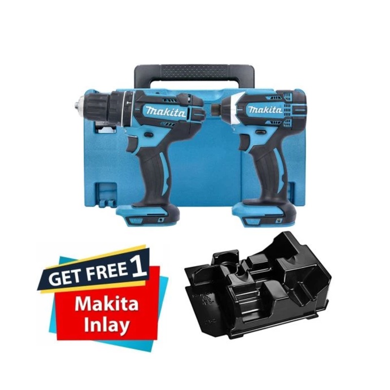Makita DHP482Z 18V LXT 2-Speed Combi Drill & DTD152Z Impact Driver Twin Pack in Type 3 Case With Free Inlay (Without Battery & Charger)