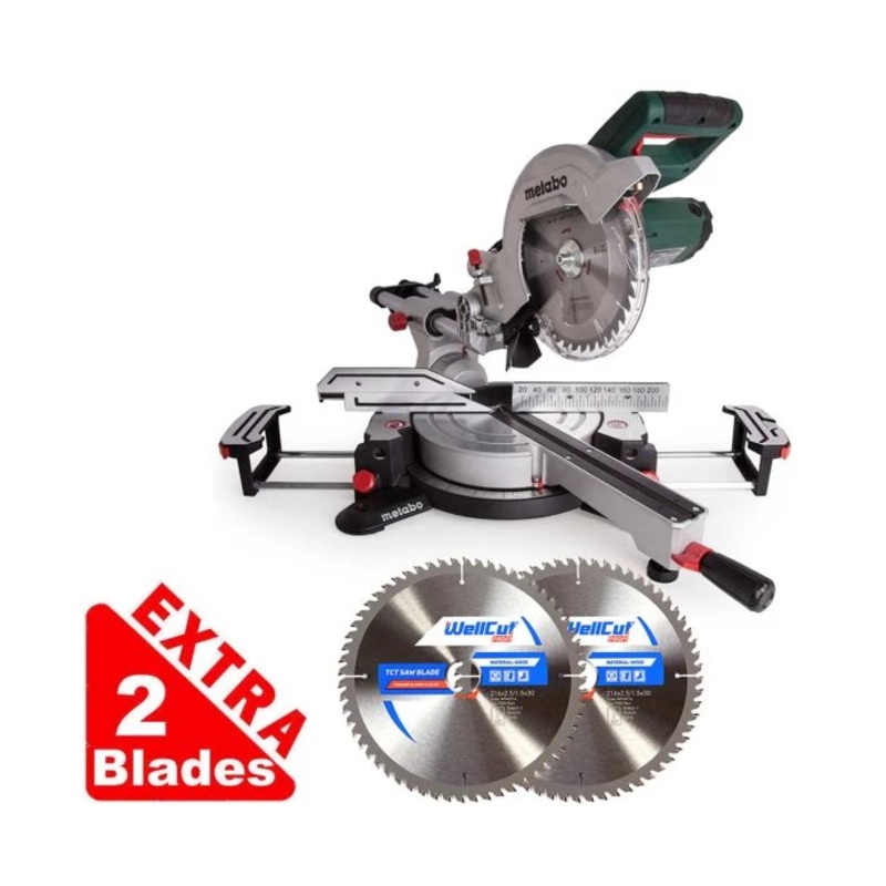 Metabo KGS216M Mitre Saw 240V With 2 Extra 60 Teeth Blades