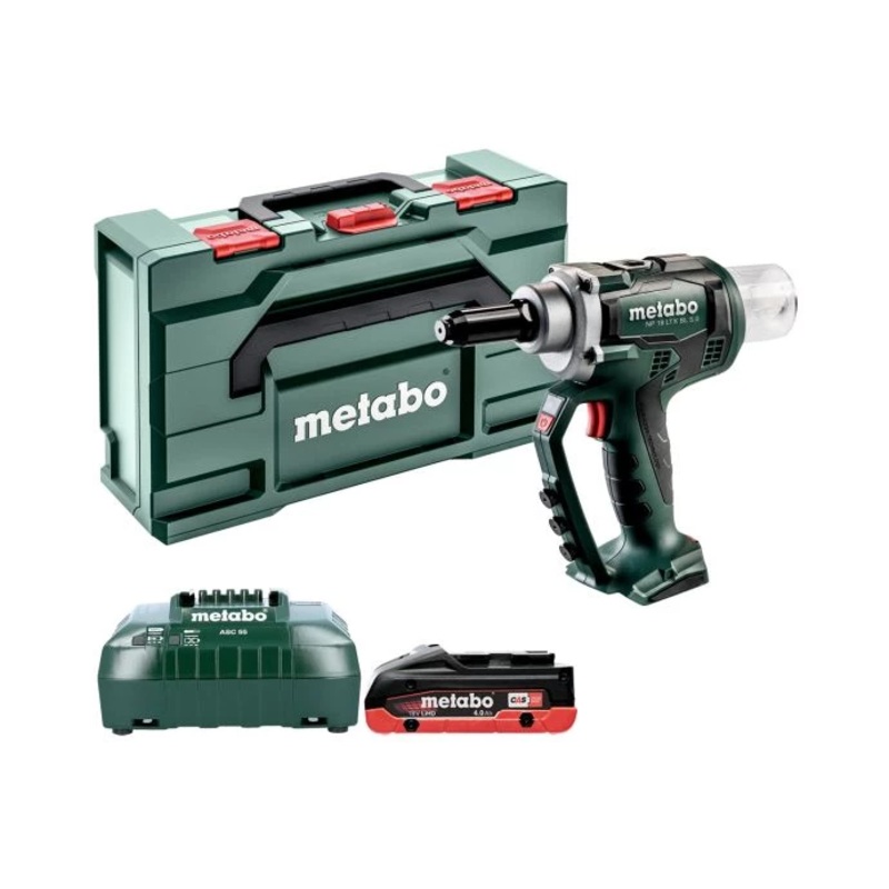 Metabo NP 18 LTX BL 5.0 18V Cordless Blind Rivet Gun With 1 x 4.0Ah LiHD Battery, Charger & MetaBox