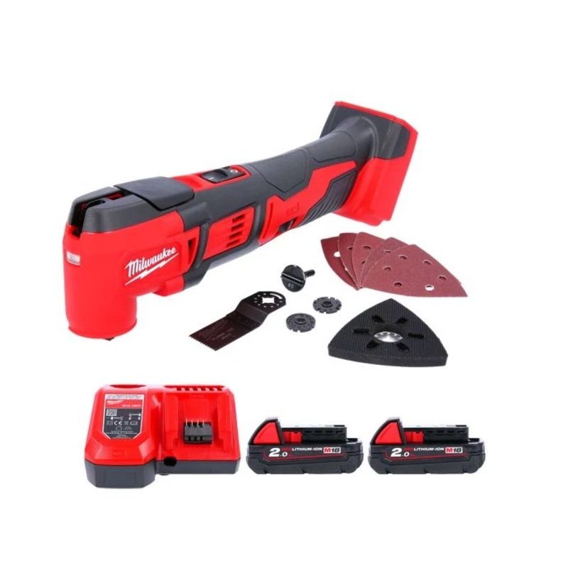 Milwaukee M18BMT M18 18V Compact Oscillating Multi Tool With 2 x 2.0Ah Batteries & Charger