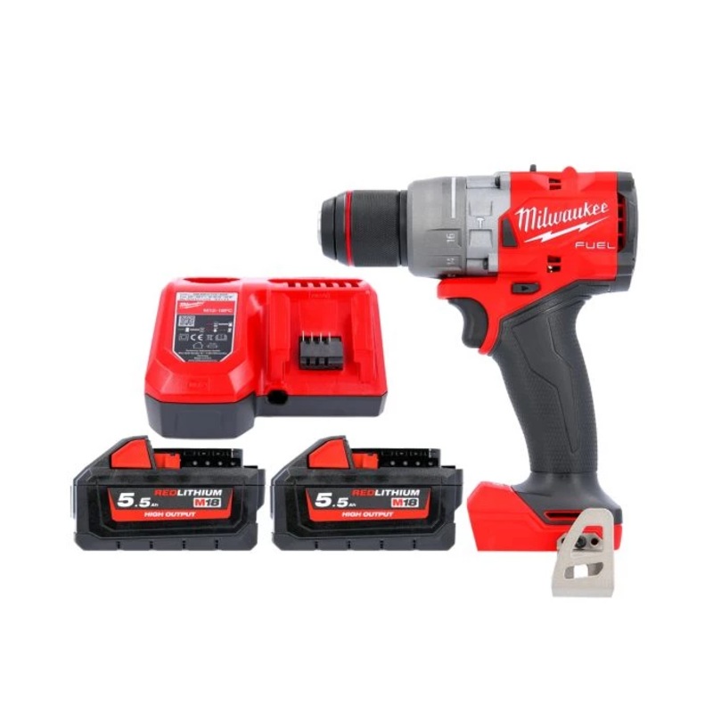 Milwaukee M18FPD3 18V FUEL Cordless Combi Drill With 2 x 5.5Ah Batteries & Charger