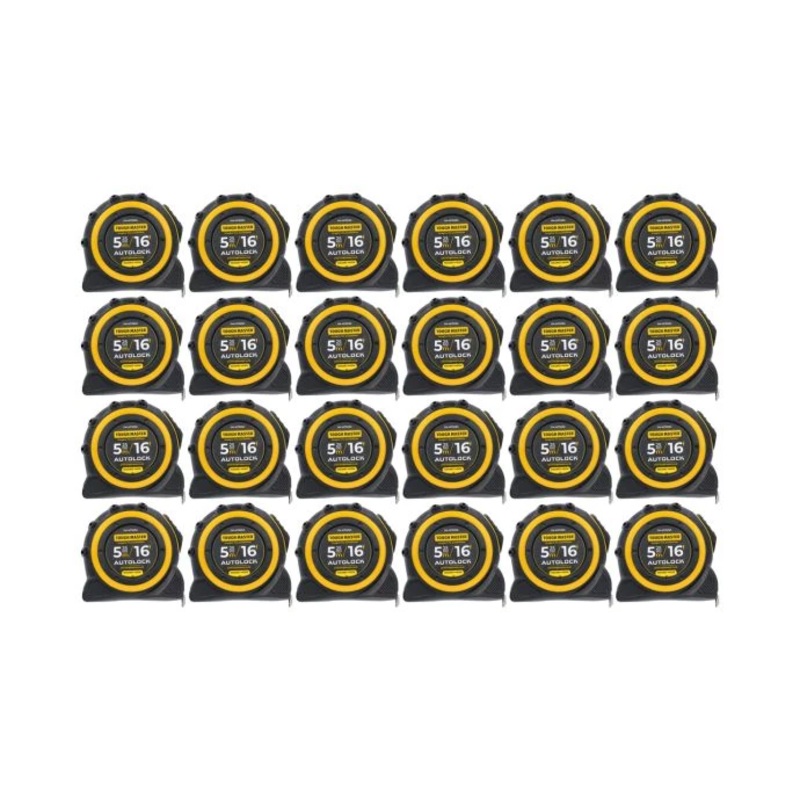 TOUGH MASTER Tape Measure AUTOLOCK with 25mm Magnetic Blade Metric / Imperial – 5 Metres – Pack of 24