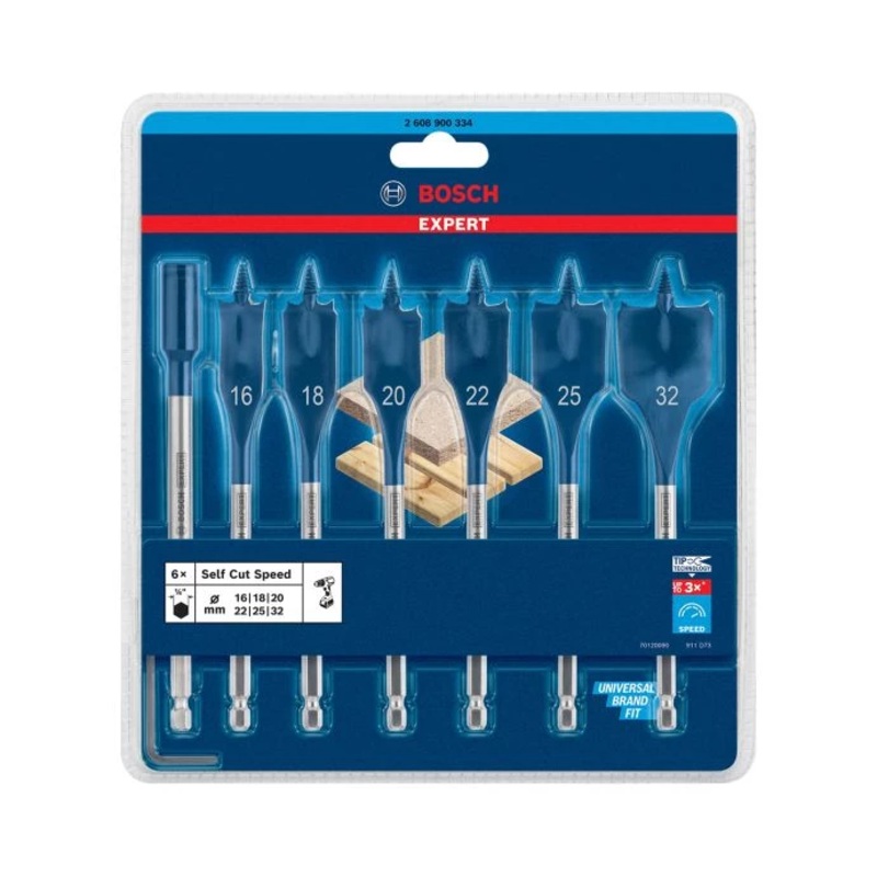 Bosch 2608900334 7 Piece SelfCut Speed Spade Wood Drill Bit Set