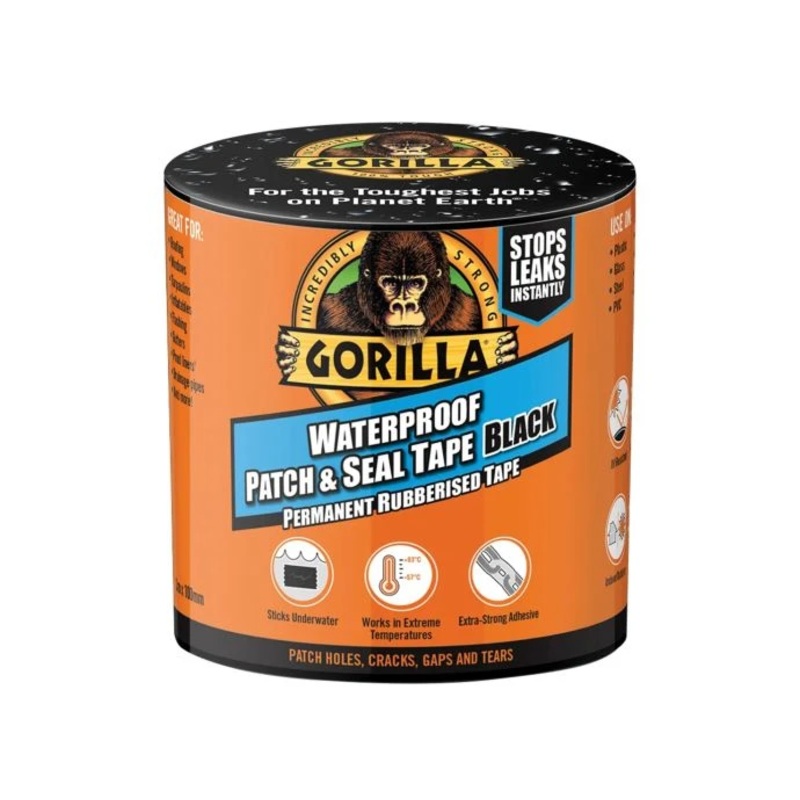 Gorilla GRGPST3 Waterproof Patch & Seal Tape 100mm x 3m Black