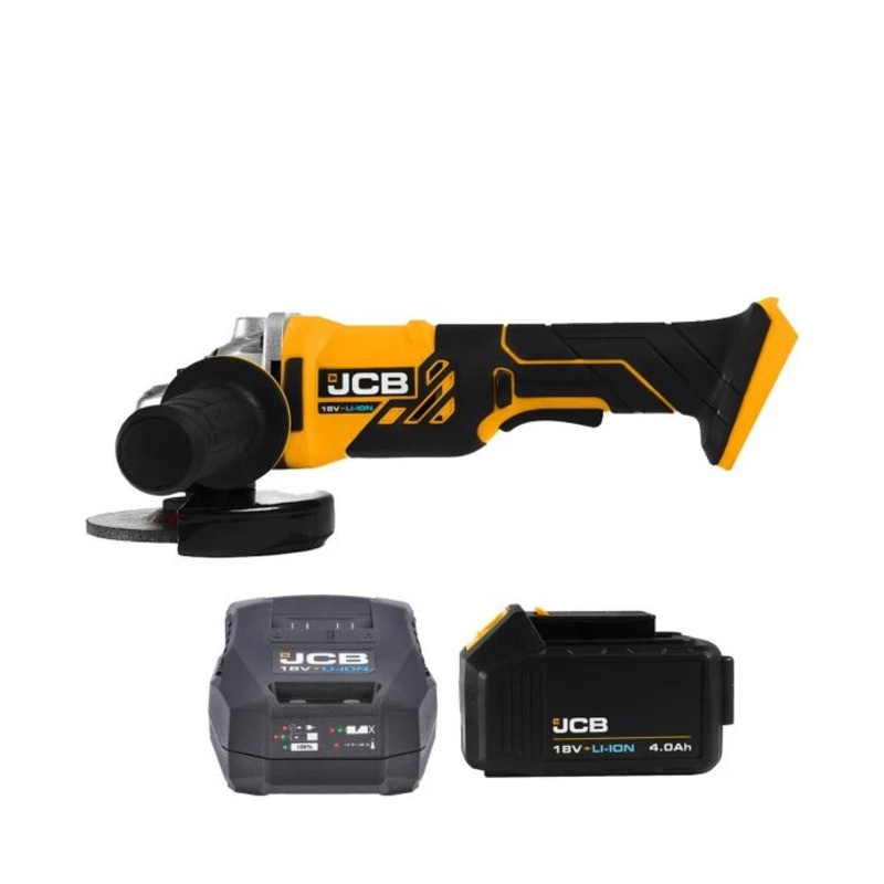 JCB 21-18AG-B 18V Li-ion 4.5″ Cordless Angle Grinder 115mm With 1 x 4.0Ah Battery & Charger