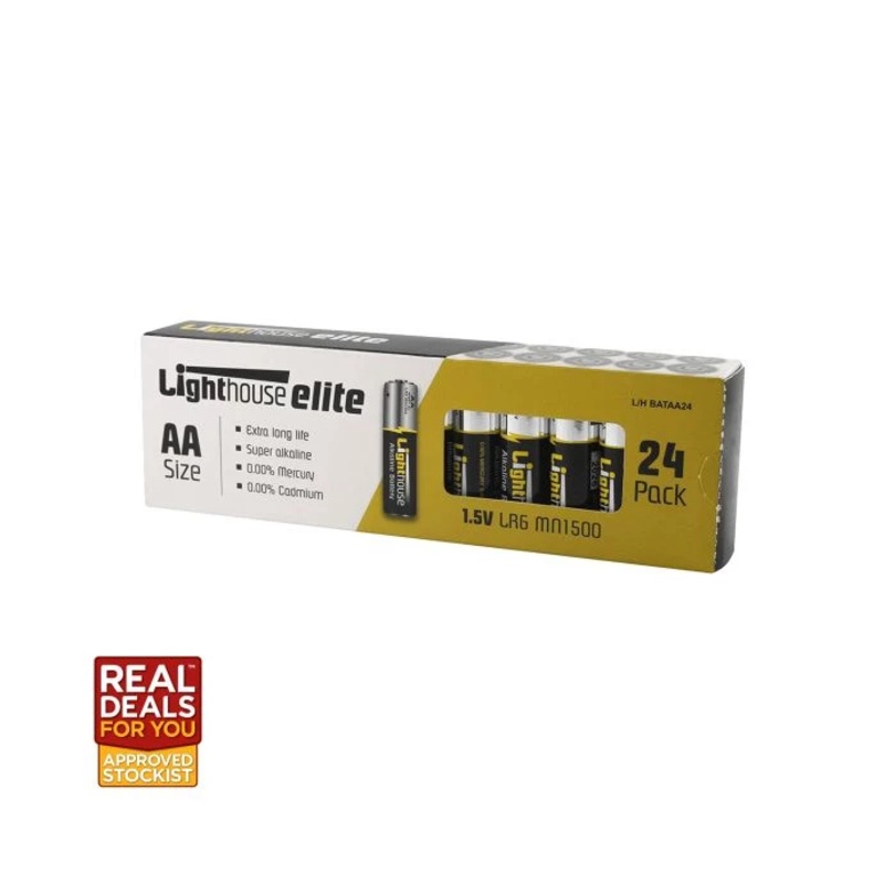 Lighthouse XMS22AABATS AA LR6 Alkaline Batteries 2400Ah – Pack of 24